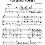 you better you bet sheet music